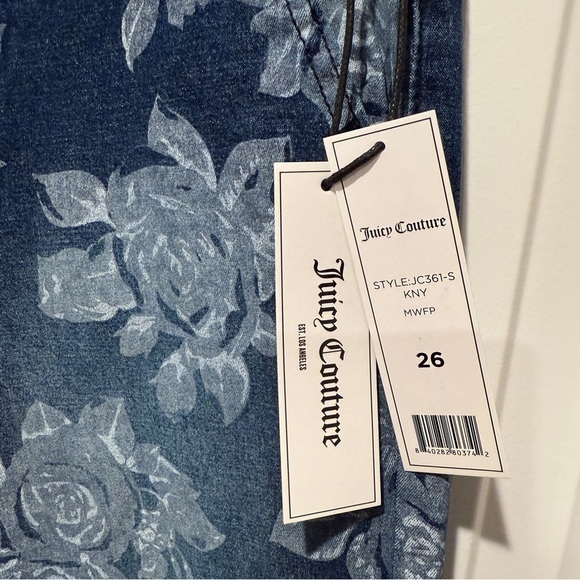 NWT Juicy Couture Floral Denim Jogger Style Pants - Picture 4 of 12